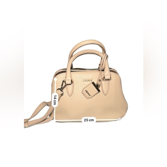 DKNY Beige Satchel with Gold Accents - Picture 12 of 16